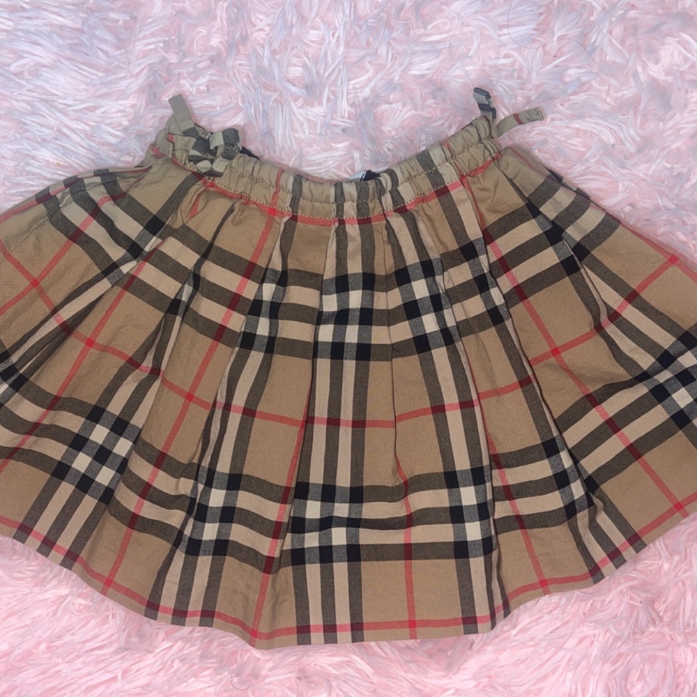 Burberry Kids Plaid Skirt - Tan, Black, Red